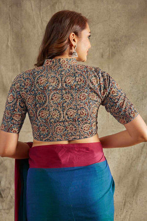 Beige Cotton Printed Short Sleeves Blouse