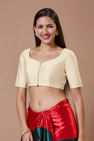 White Solid Silk Sweetheart Neck Blouse