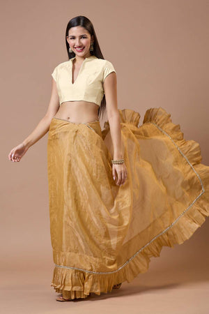 White Solid Silk Collar Neck Blouse