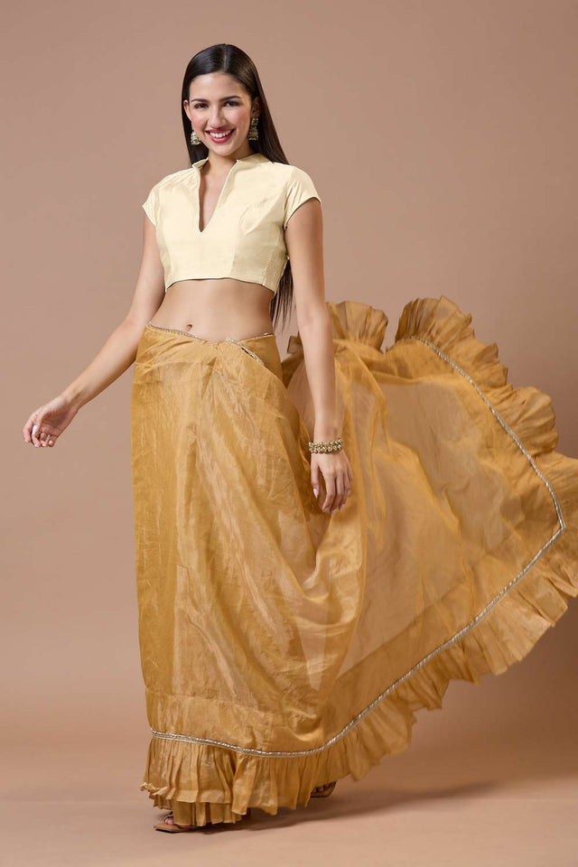 White Solid Silk Collar Neck Blouse