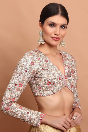Cream Embroidered Georgette Blouse