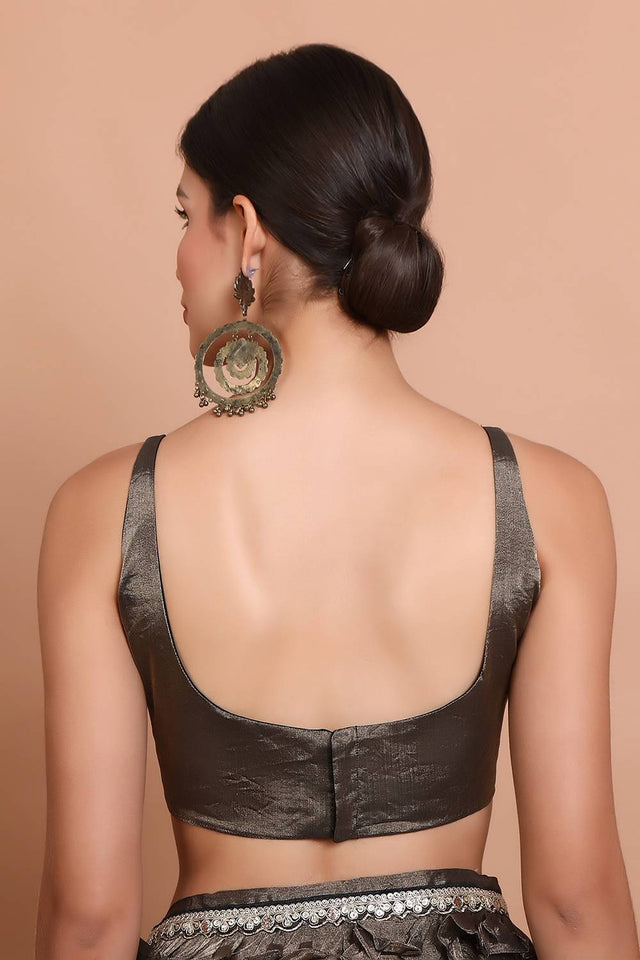 Grey Solid Tissue Blouse