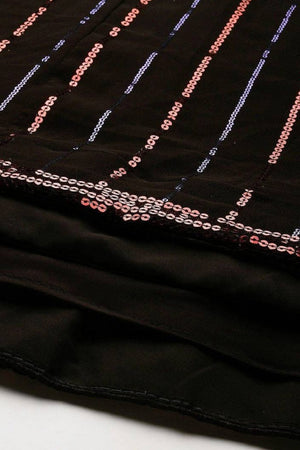 Black Sequin Net Lehenga