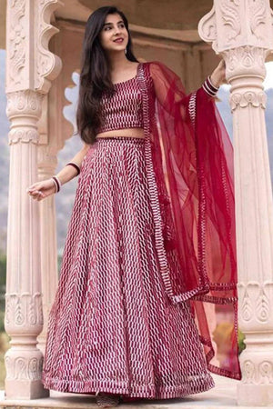 Pink Sequin Net Lehenga