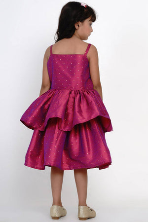 Girl's Pink Jacquard Jacquard Dress