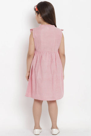 Girl's Pink Stripe Cotton Dress