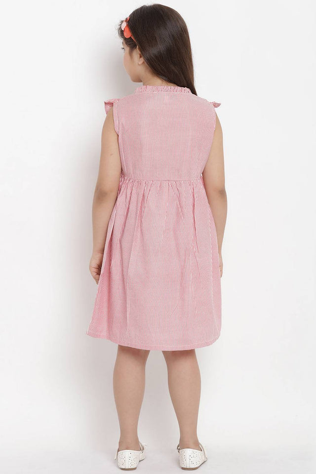 Girl's Pink Stripe Cotton Dress