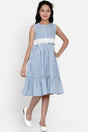 Girl's Blue Stripe Cotton Dress