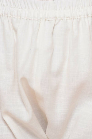 Boy's Peach Woven Silk Kurta Set