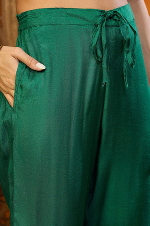 Green Georgette Floral Printed Flared Anarkali Suit Set