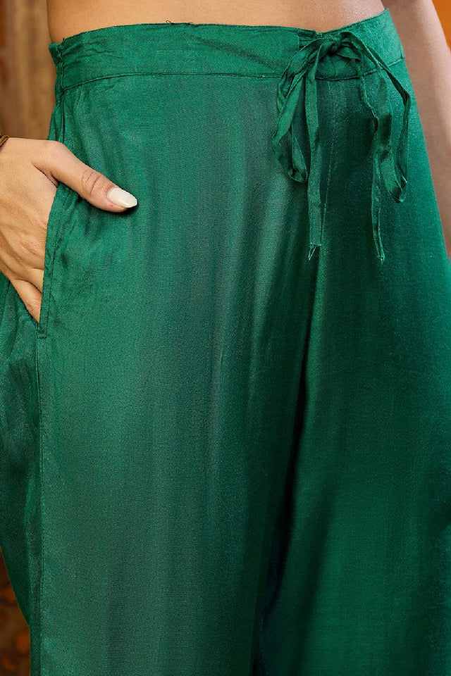 Green Georgette Floral Printed Flared Anarkali Suit Set