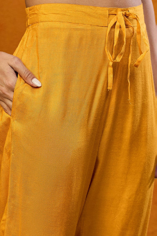 Orange Georgette Floral Printed Flared Anarkali Suit Set