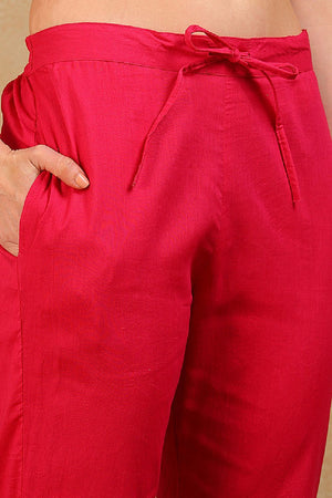 Pink Poly Georgette Floral Printed Flared Empire Anarkali Suit Set