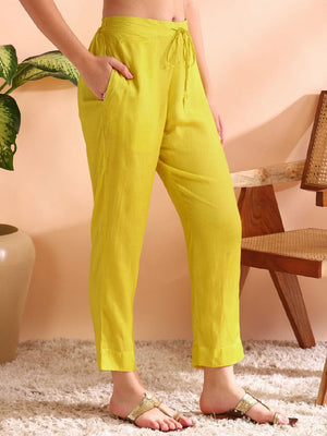 Yellow Rayon Blend Floral Printed Straight Kurti Pants With Dupatta