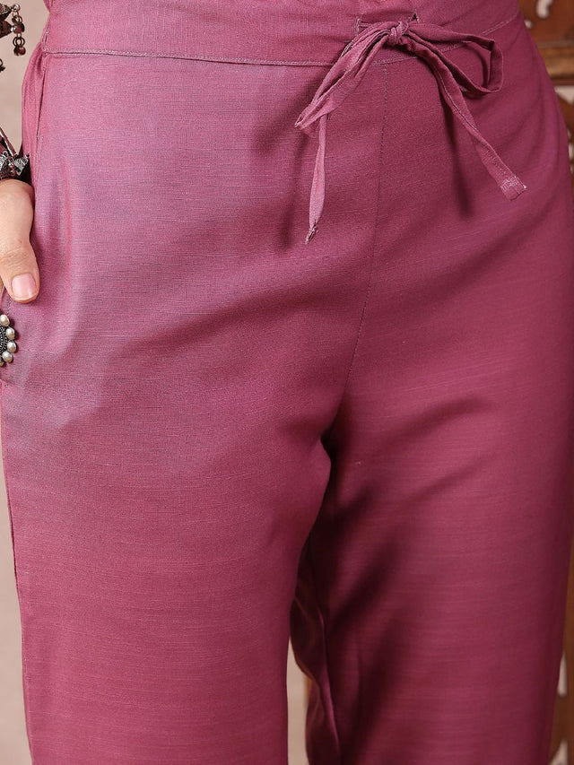 Multi Silk Blend Floral Printed Straight Kurti Pant With Dupatta