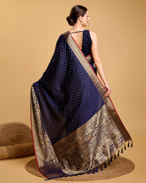 Blue Silk Woven Saree