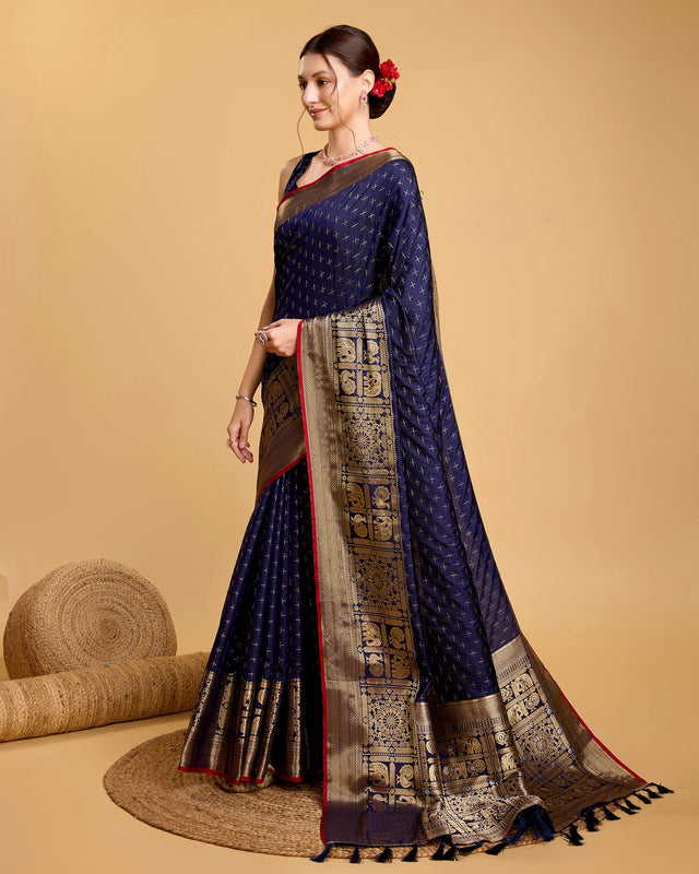 Blue Silk Woven Saree