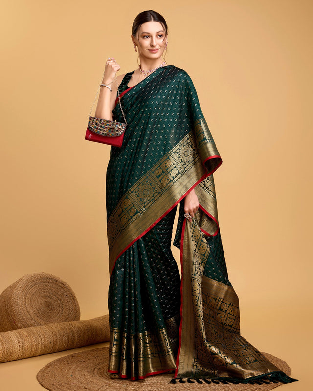 Green Silk Woven Saree