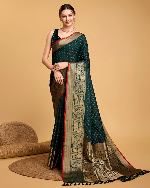 Green Silk Woven Saree