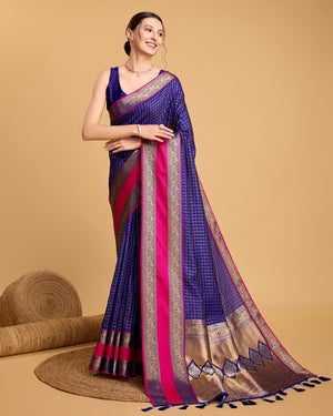 Blue Silk Woven Saree