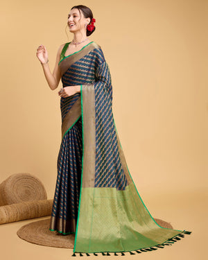 Green Silk Woven Saree