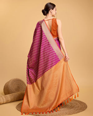 Purple Silk Woven Saree