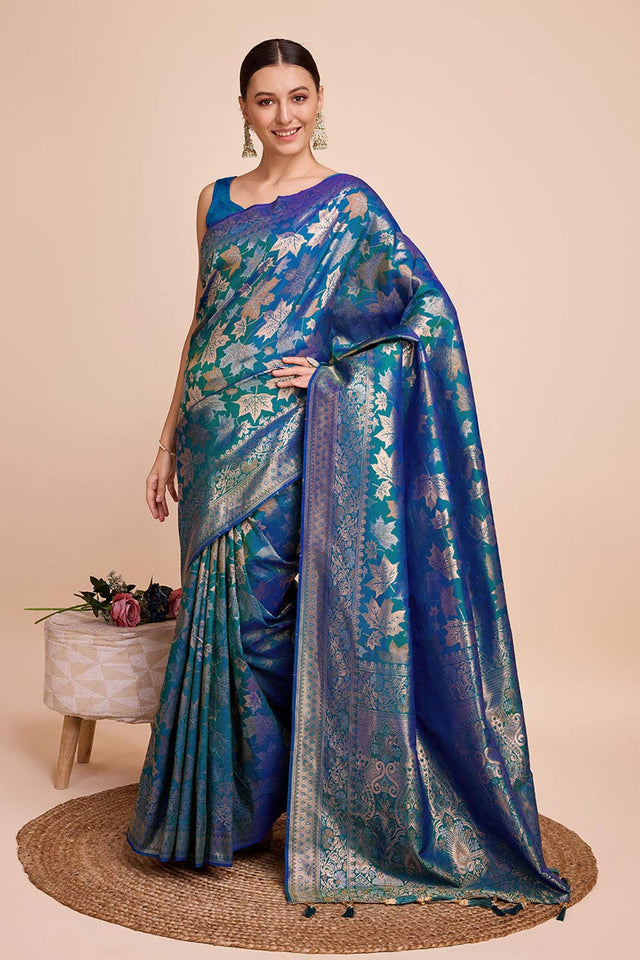 Green Pure Silk Zari  Saree (N2ZSATIPANJARI01)