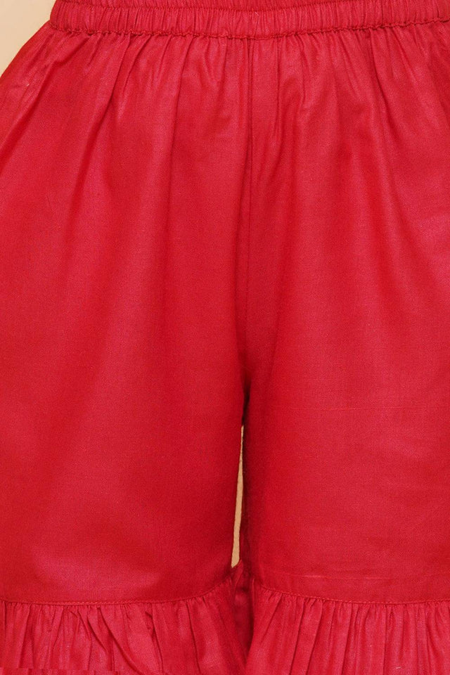 Girl's Yellow Embroidered Chanderi Kurta Set