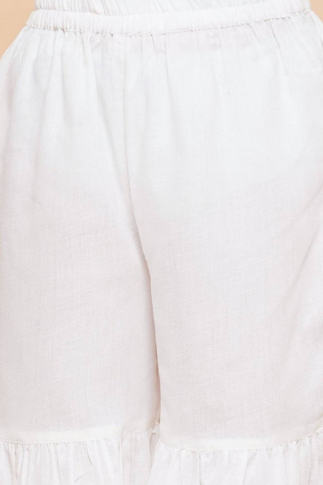 Girl's Blue Foil Printed Cotton Kurta Set