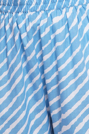 Girl's Blue Bandhani Printed Cotton Kurta Set