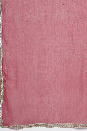 Girl's Maroon Ethnic Motifs Foil Printed Cotton Kurta Set