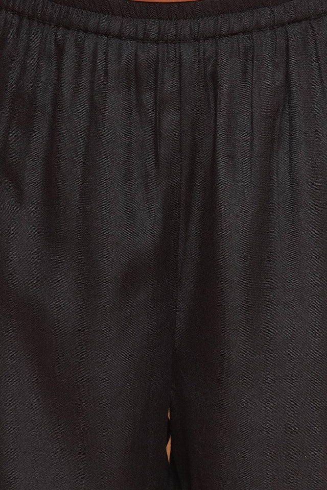 Girl's Black Ethnic Motifs Printed Cotton Kurta Set