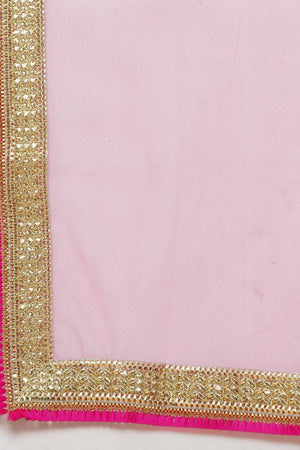 Girl's Violet Printed Silk Lehenga