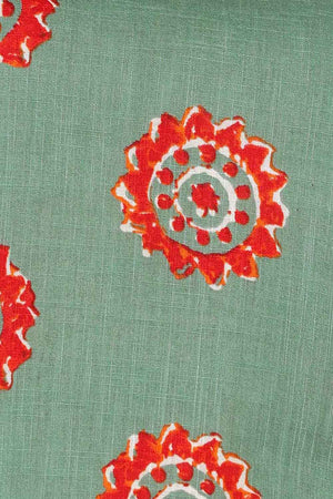 Green Cotton Round Neck Kurti