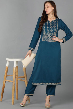 Green Silk Blend V Neck Kurti