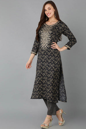 Green Cotton Round Neck Kurti