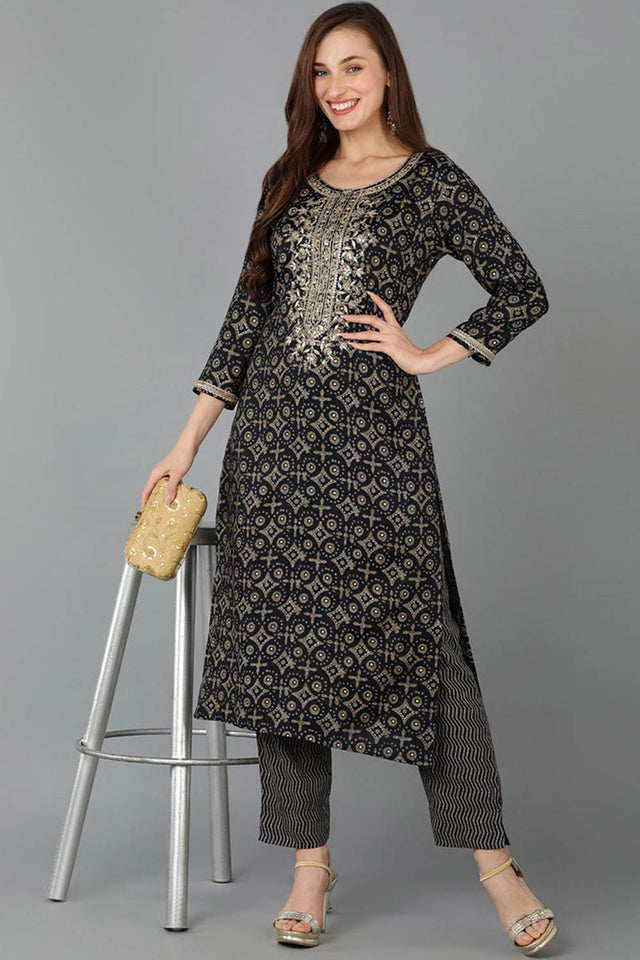 Green Cotton Round Neck Kurti