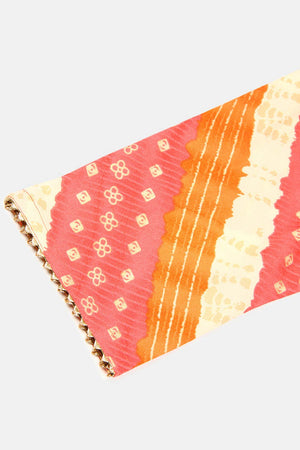 Pink Cotton Floral Print Round Neck Kurti