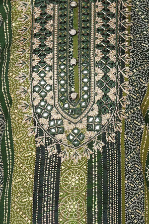 Green Rayon Printed Straight Kurti