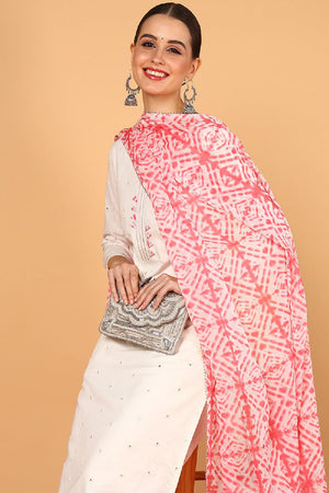 Pink Rayon Blend Solid Embroidered Straight Cut Suit Set