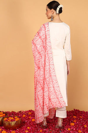 Pink Rayon Blend Solid Embroidered Straight Cut Suit Set