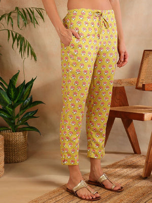 Green Rayon Blend Floral Printed Straight Kurti Pant With Dupatta