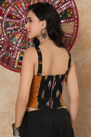 Black Printed Cotton Blouse (NCBL-017-BLCK)