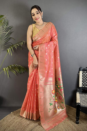 Pink Paithani Woven Tissue Saree (ND1007)