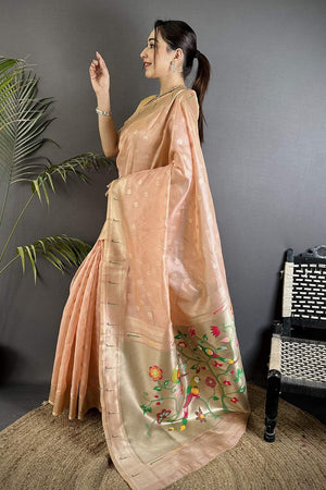 Pink Paithani Woven Tissue Saree (ND1008)