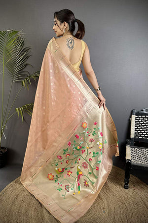 Pink Paithani Woven Tissue Saree (ND1008)