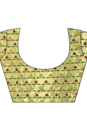 Yellow Paithani Floral Woven Silk Saree (ND714)