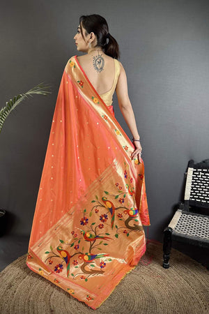Orange Paithani Woven Silk Saree (ND801)