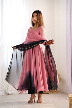Pink Solid Georgette Anarkali Suit (NKB-51-ONIONPINK)