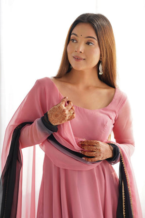 Pink Solid Georgette Anarkali Suit (NKB-51-ONIONPINK)